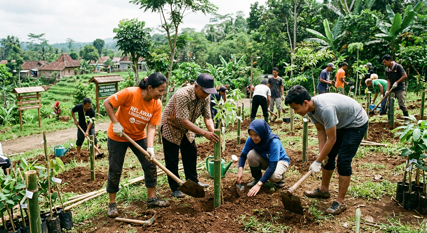 LIVESGP AGAM Hijau - Program lingkungan seperti gotong royong dan penanaman pohon.